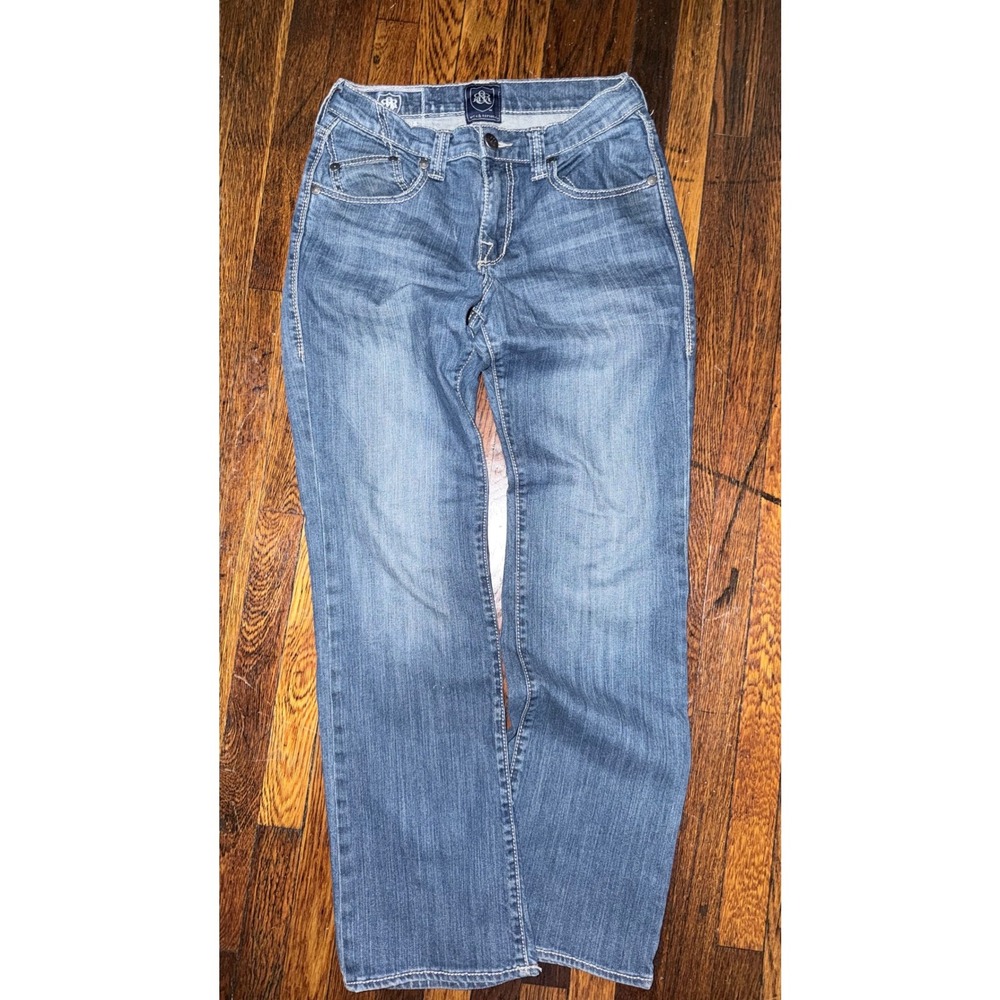 Rock‎ & Republic Mens Straight Leg Jeans Medium Wash Blue 30x32 Contrast Stitch